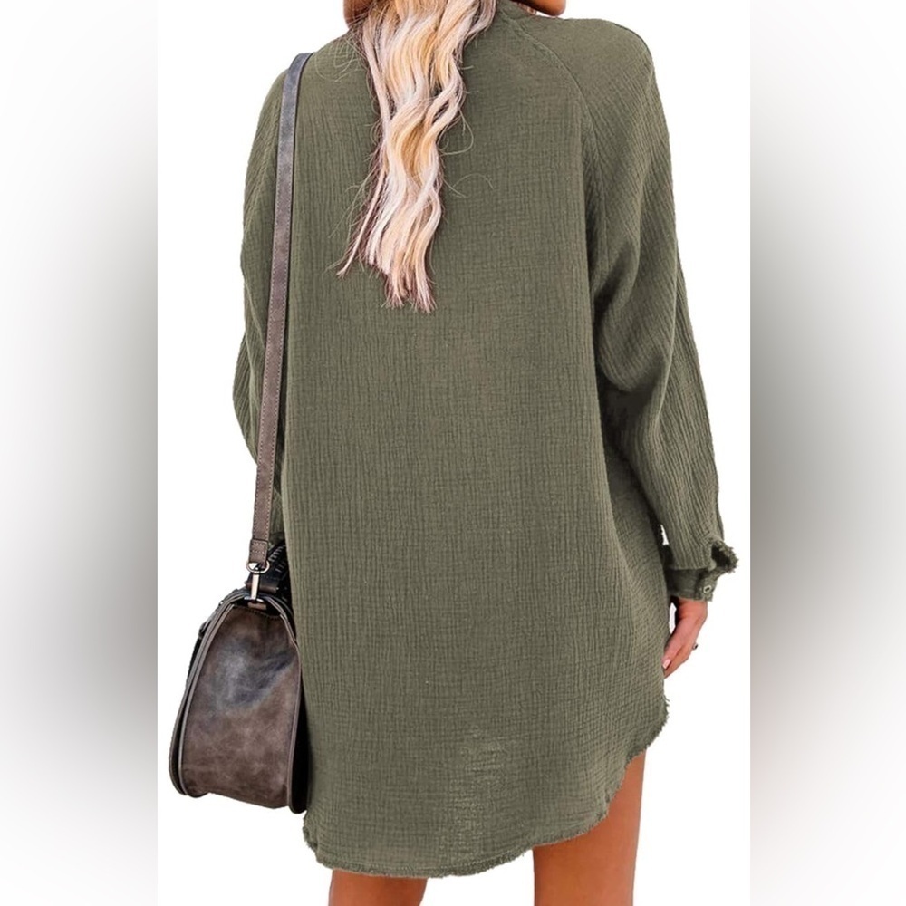 iGENJUN Women’s Long Sleeve Oversized Boho Lagenlook Dress Size M - Picture 5 of 10